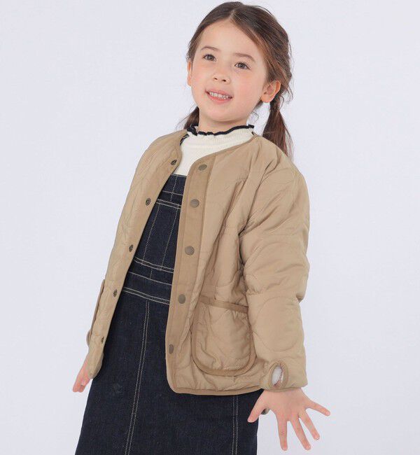 SHIPS KIDS「SHIPS KIDS:100～130cm/〈洗濯機可能〉ボア&times;キルティング リバーシブル ブルゾン」|ブルゾン・スタジャン|