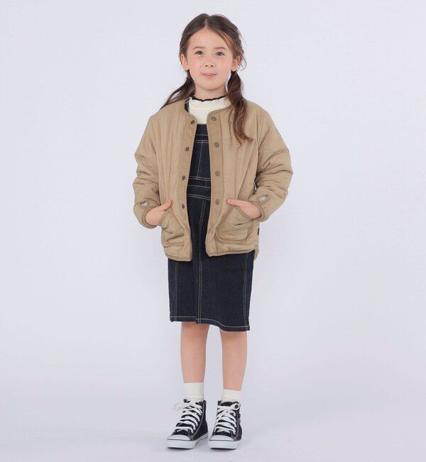 SHIPS KIDS「SHIPS KIDS:100～130cm/〈洗濯機可能〉ボア&times;キルティング リバーシブル ブルゾン」|ブルゾン・スタジャン|