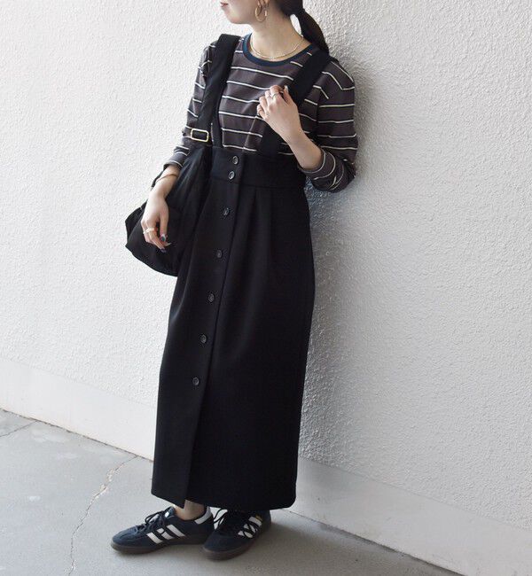 SHIPS any「《予約》SHIPS any:〈洗濯機可能〉ジャージー サスペンダー ハイウエスト Iライン スカート」|スカート|