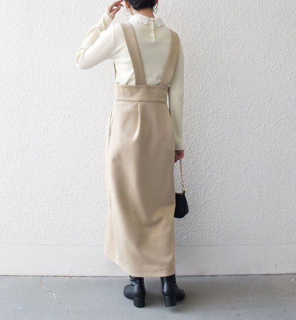 SHIPS any「《予約》SHIPS any:〈洗濯機可能〉ジャージー サスペンダー ハイウエスト Iライン スカート」|スカート|