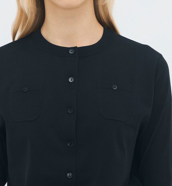 CABaN「ファインポリエステル ハーフスリーブポケットカーディガン」|カーディガン|