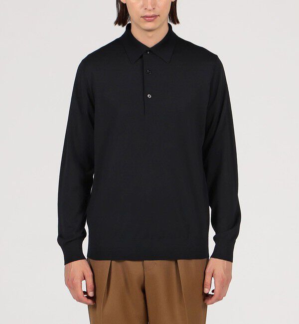 TOMORROWLAND MENS「TOMORROWLAND TRICOT スーパーファインメリノウール ニットポロシャツ S WOOL」|ニット・セーター|