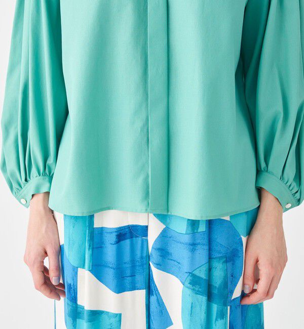 Ballsey「クリスタルコットン ギャザーパフブラウス」|シャツ・ブラウス|