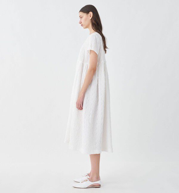 TOMORROWLAND collection「シャーリングフラワー バックリボンドレス」|ワンピース|