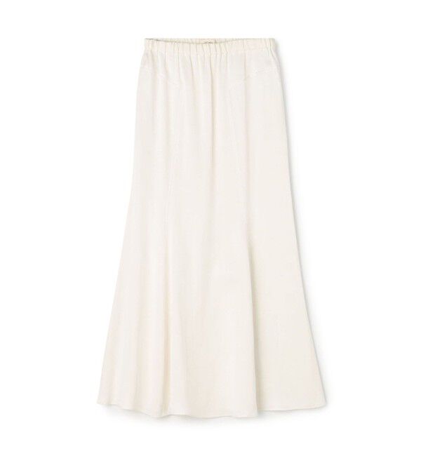 DES PRES「レーヨンコットンリネンソフトサテン マーメイドスカート」|フレア|11 ホワイト