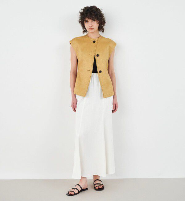 DES PRES「レーヨンコットンリネンソフトサテン マーメイドスカート」|フレア|