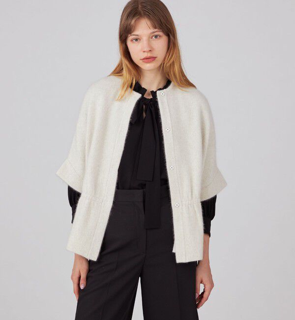 Ballsey「ダブルフェイスフォックス ウエストギャザーカーディガン」|カーディガン|