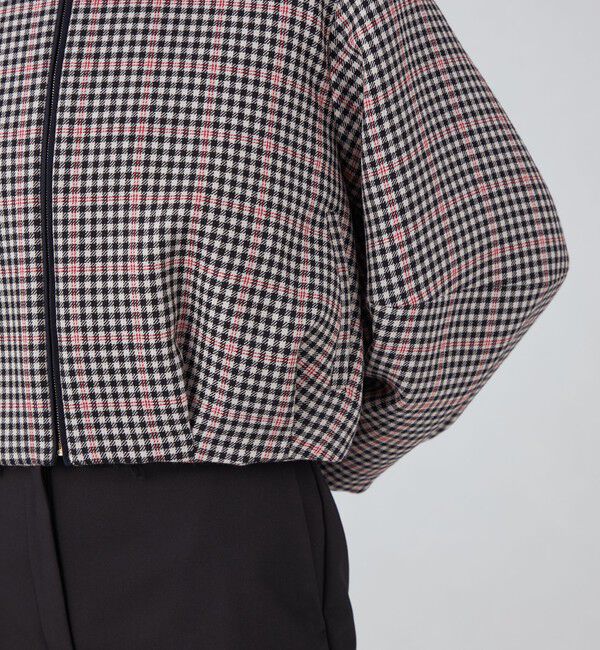 TOMORROWLAND collection「タッターギンガムリバー ジップアップブルゾン」|ブルゾン・スタジャン|