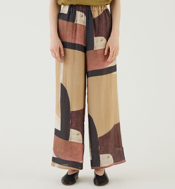 GALERIE VIE「ジオメトリーエンブロイダリー　ワイドイージーパンツ」|チノ|