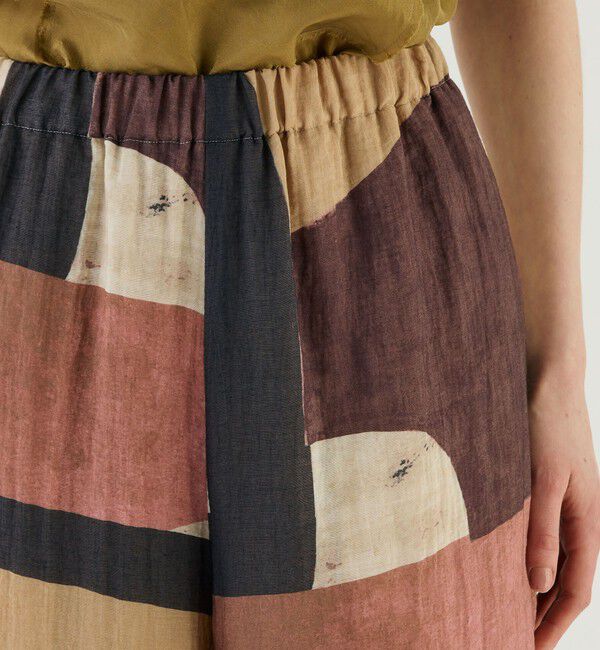 GALERIE VIE「ジオメトリーエンブロイダリー　ワイドイージーパンツ」|チノ|