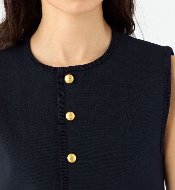 MACPHEE「ミラノリブ クルーネックベスト」|ベスト・ジレ|