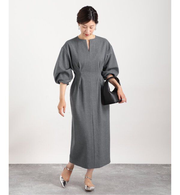 VERMEIL par iena「《追加》P/Ryツイルウエストシェイプワンピース」|ワンピース|