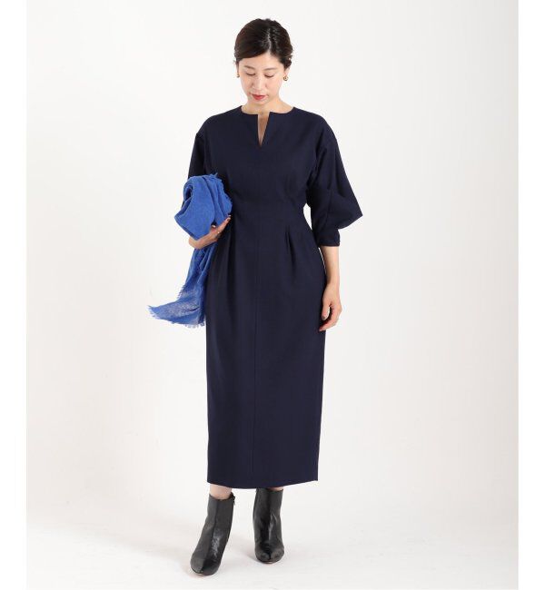 VERMEIL par iena「《追加》P/Ryツイルウエストシェイプワンピース」|ワンピース|