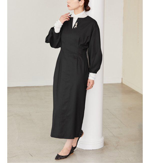 VERMEIL par iena「《追加》P/Ryツイルウエストシェイプワンピース」|ワンピース|