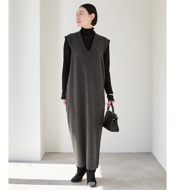VERMEIL par iena「woolmix フリルリブニットワンピース」|ワンピース|