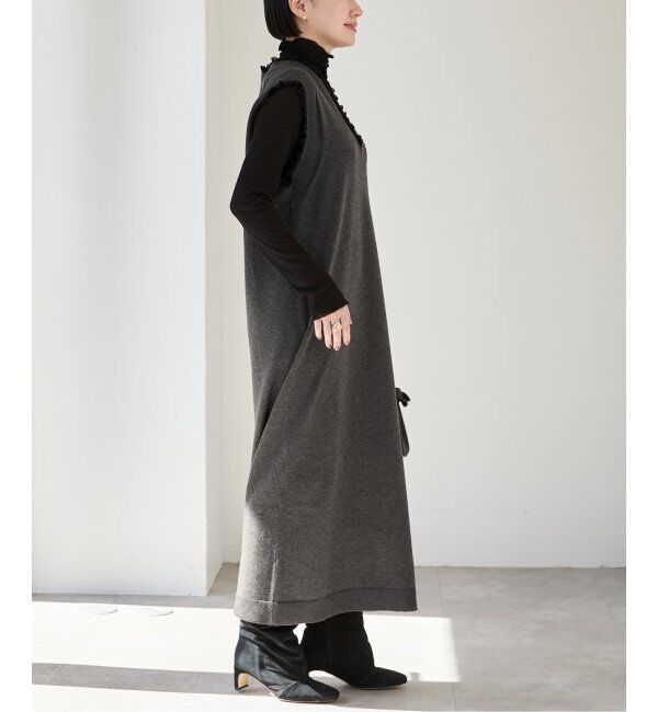 VERMEIL par iena「woolmix フリルリブニットワンピース」|ワンピース|