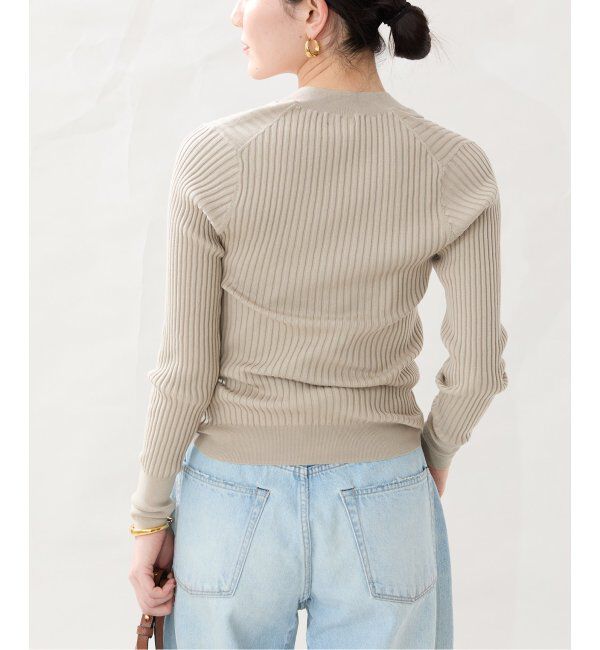 VERMEIL par iena「イタリア糸 RIB Vネックプルオーバー」|ニット・セーター|