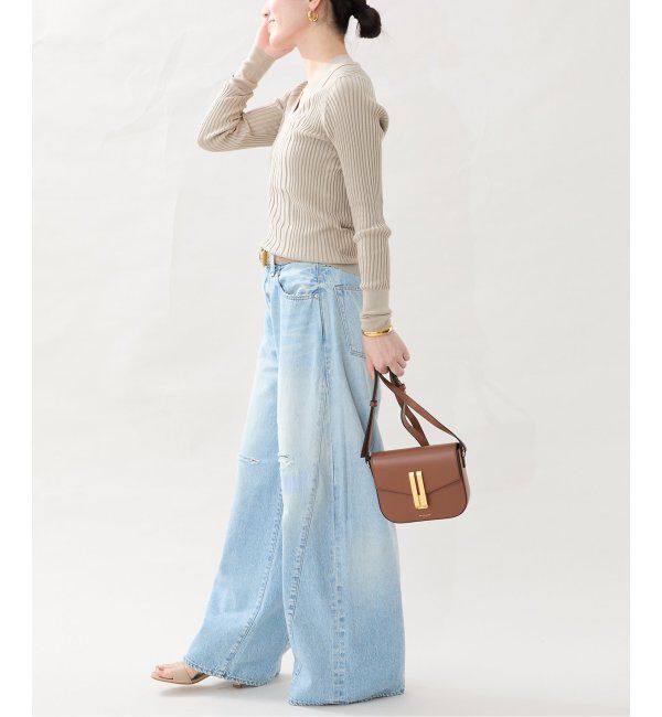 VERMEIL par iena「イタリア糸 RIB Vネックプルオーバー」|ニット・セーター|