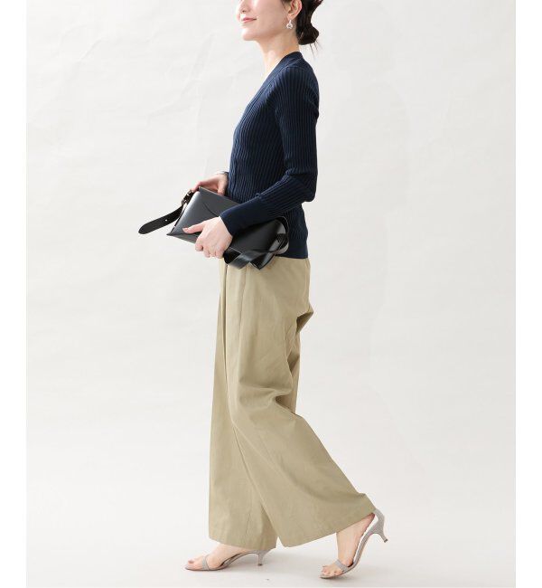 VERMEIL par iena「イタリア糸 RIB Vネックプルオーバー」|ニット・セーター|