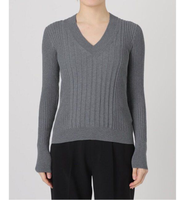 VERMEIL par iena「イタリア糸 RIB Vネックプルオーバー」|ニット・セーター|
