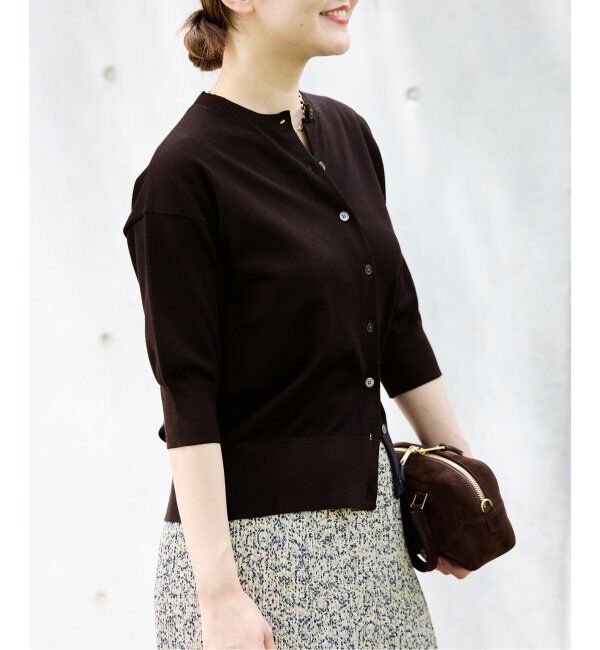 IENA「《追加2》LEVITAクルーカーディガン」|カーディガン|