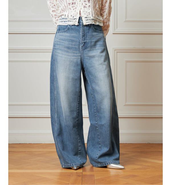 IENA LA BOUCLE「《追加》IENA LA BOUCLE ソフトデニムシルエットパンツ2」|デニム|