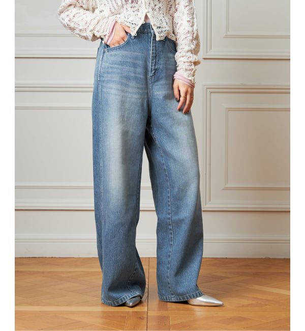 IENA LA BOUCLE「《追加》IENA LA BOUCLE ソフトデニムシルエットパンツ2」|デニム|