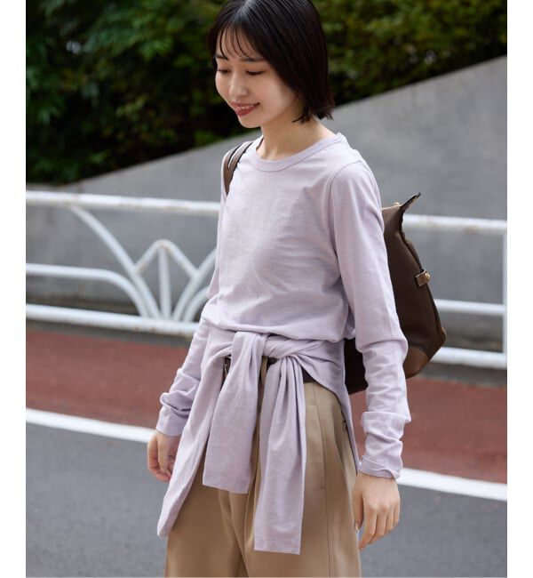 SLOBE IENA「《予約》シアー天竺クルーネックロンTEE」|Tシャツ・カットソー|