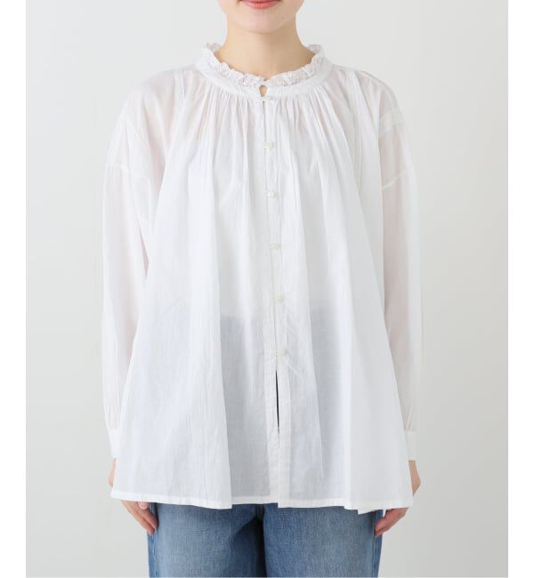 journal standard luxe「【SOIL】CAMBRIC WITH LACE GATHERED SMOCK」|シャツ・ブラウス|