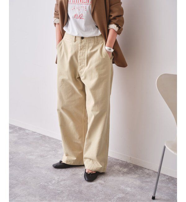 Spick and Span「Higuchi&times;S チノワイドパンツ」|チノ|
