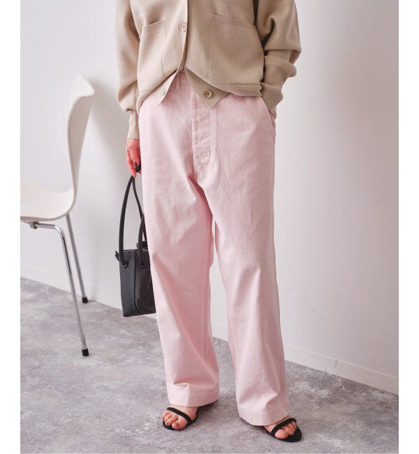 Spick and Span「Higuchi&times;S チノワイドパンツ」|チノ|ピンク A