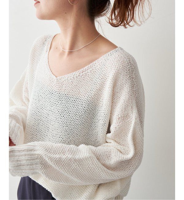 Spick and Span「ペーパーヤーン2WAYルーズプルオーバー」|ニット・セーター|