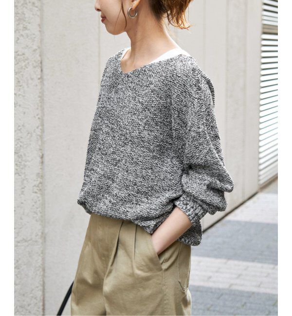 Spick and Span「ペーパーヤーン2WAYルーズプルオーバー」|ニット・セーター|