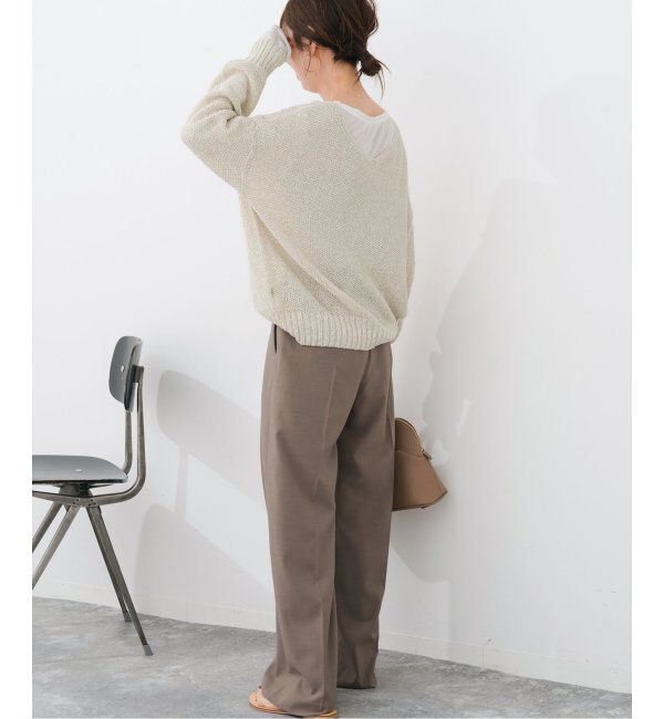 Spick and Span「ペーパーヤーン2WAYルーズプルオーバー」|ニット・セーター|