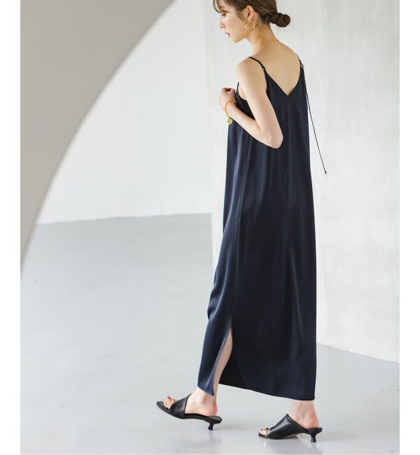 NOBLE「【洗える】ルナサテンコンフォートキャミワンピース」|ワンピース|