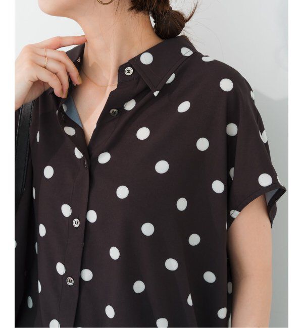 Spick and Span「《WEB限定3追加》ドットフレンチスリーブシャツ」|シャツ・ブラウス|