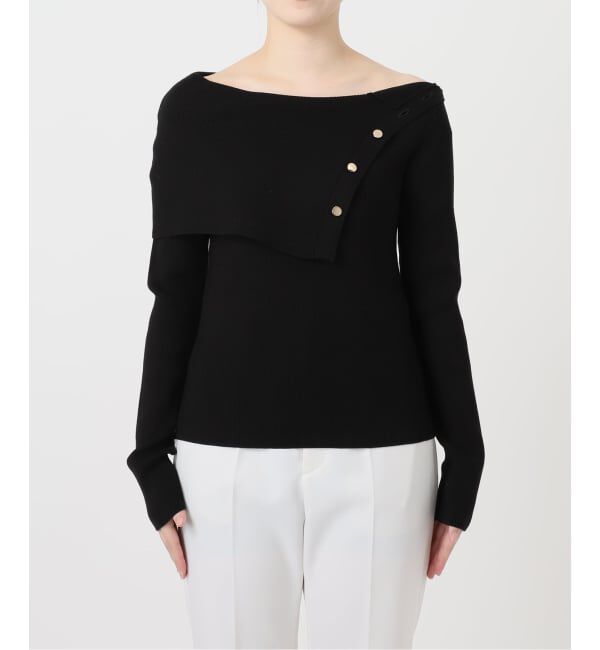 NOBLE「《WEB限定追加》ショルダーボタンタイトリブニット」|ニット・セーター|