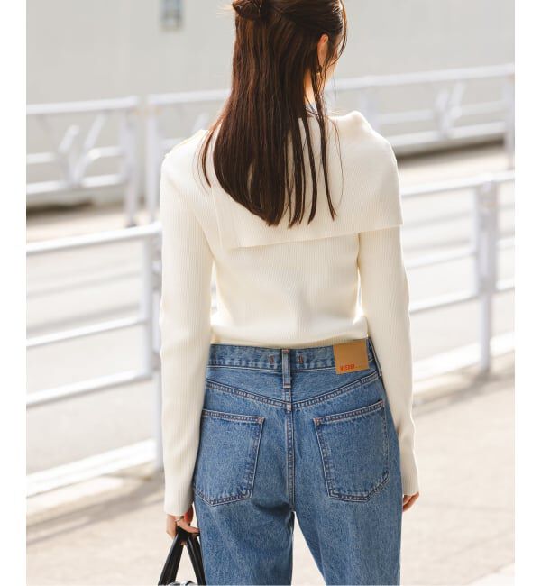 NOBLE「《WEB限定追加》ショルダーボタンタイトリブニット」|ニット・セーター|