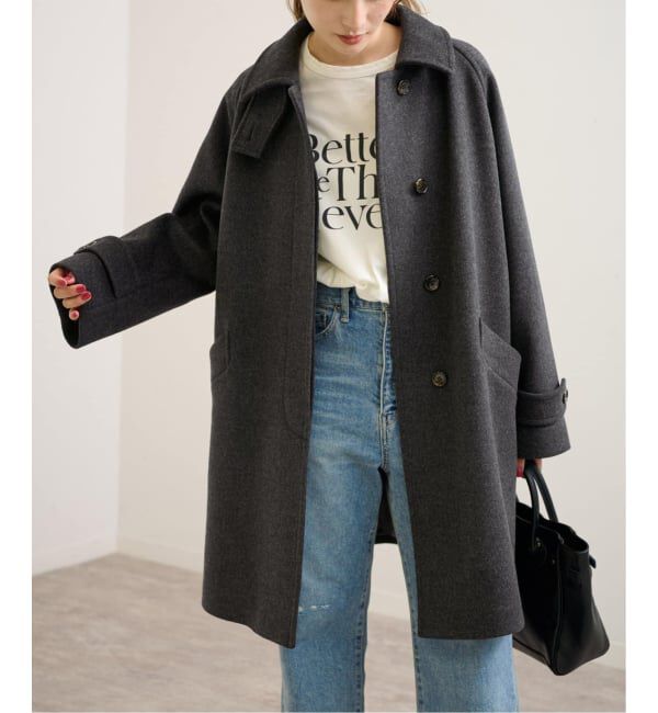 FRAMeWORK「≪追加≫ラムウールMIXシャルムバルカラーコート 2」|ステンカラーコート|