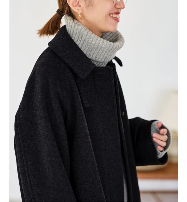 FRAMeWORK「≪追加≫ラムウールMIXシャルムバルカラーコート 2」|ステンカラーコート|