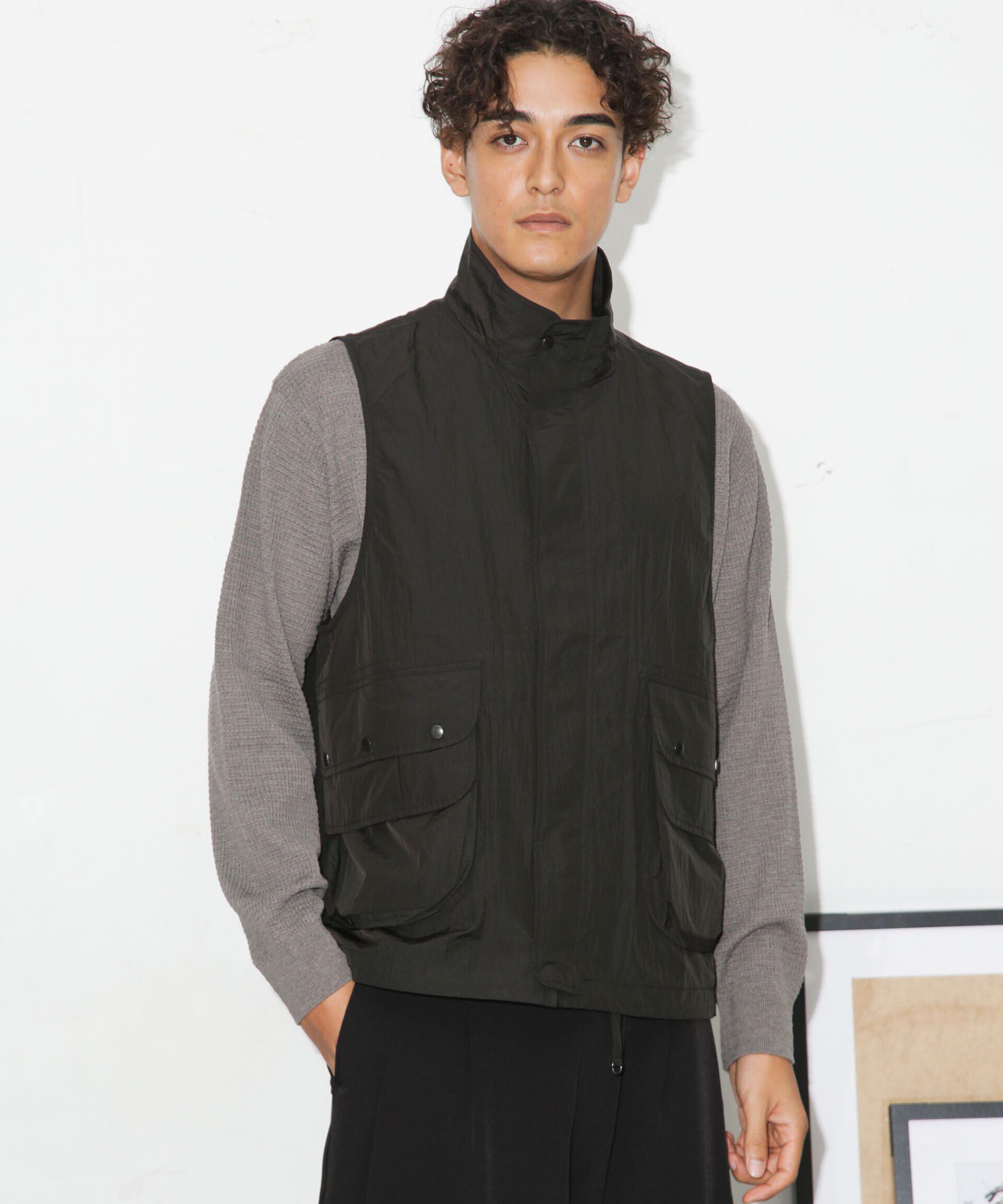 nano･universe「ナイロンストリームベスト」|ダウンベスト・ベスト|ブラック