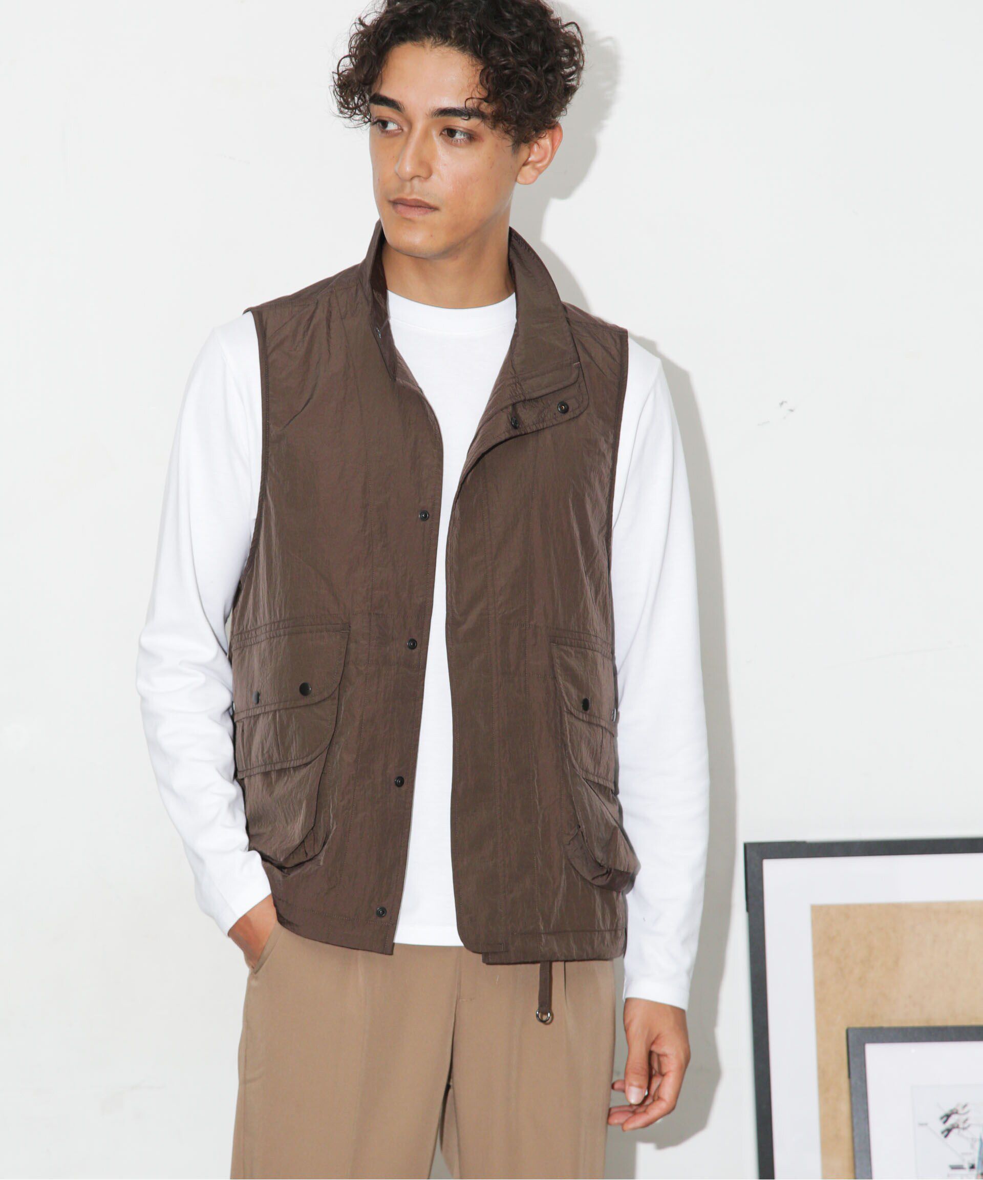 nano･universe「ナイロンストリームベスト」|ダウンベスト・ベスト|