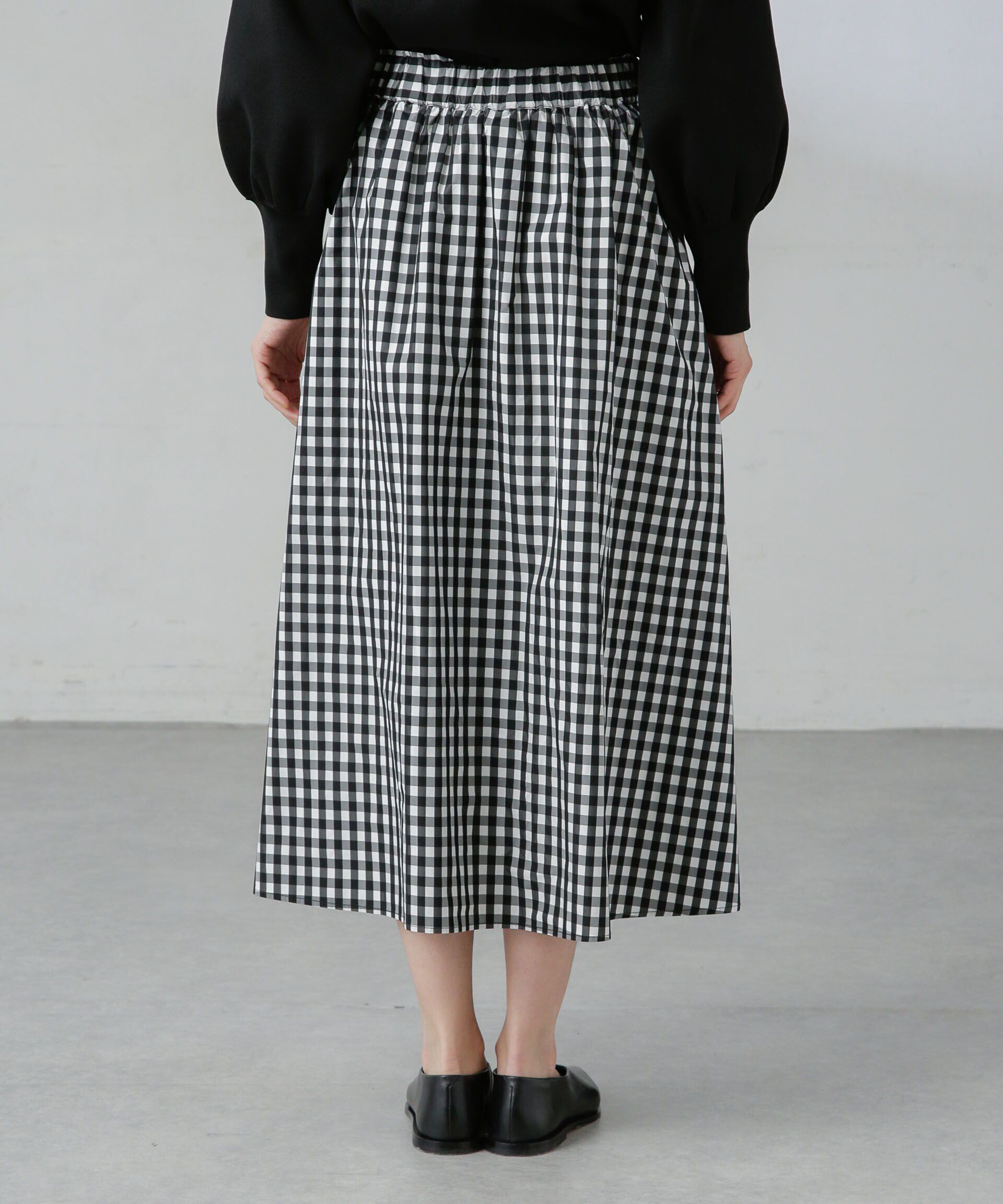 nano･universe「ギャザーボリュームチェックスカート」|スカート|