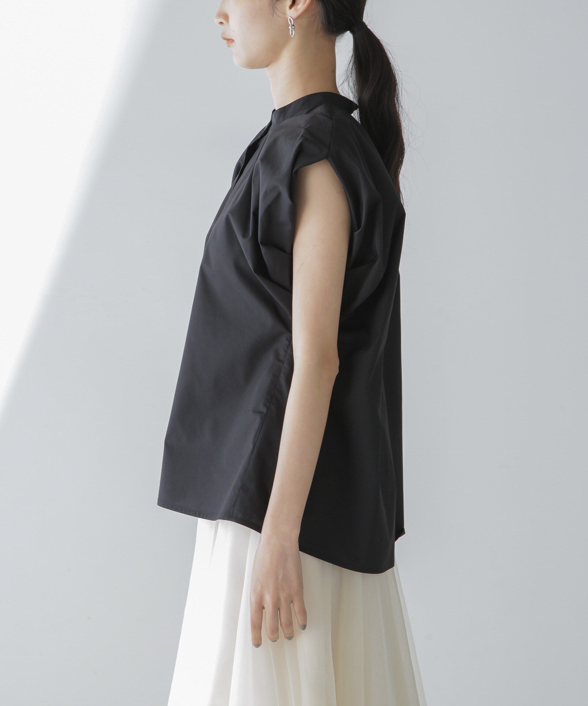 nano･universe「フレンチスリーブバルーンシャツ」|シャツ・ブラウス|