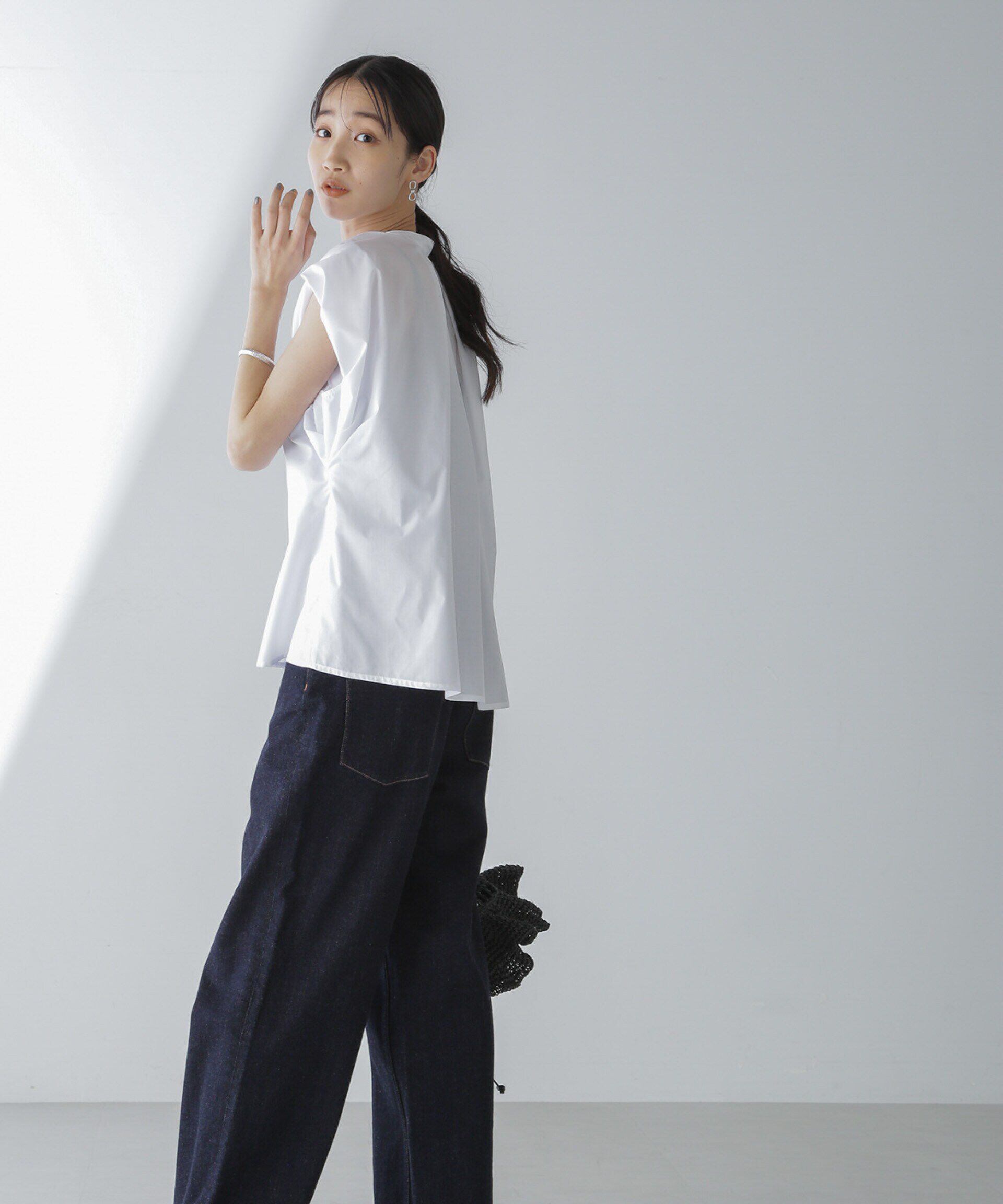 nano･universe「フレンチスリーブバルーンシャツ」|シャツ・ブラウス|