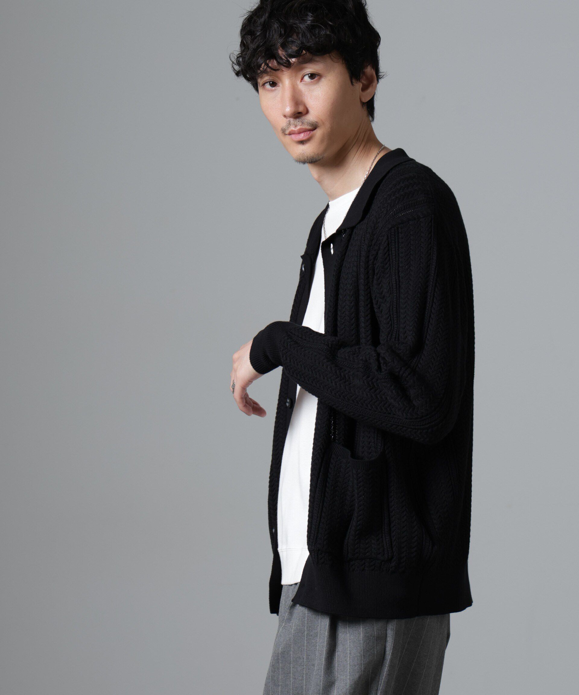 nano･universe「ケーブルニットカーディガン」|ニット・セーター|