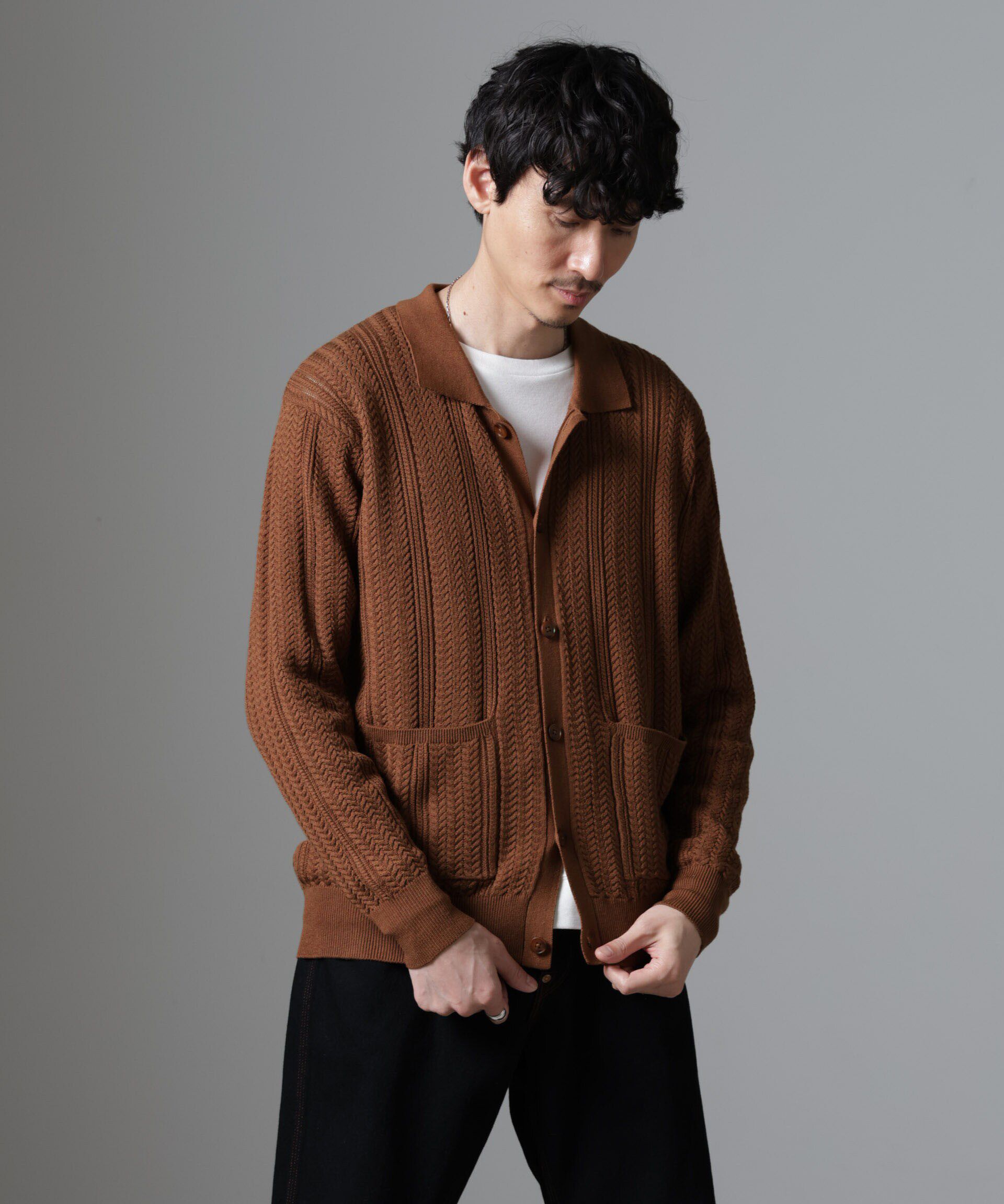 nano･universe「ケーブルニットカーディガン」|ニット・セーター|