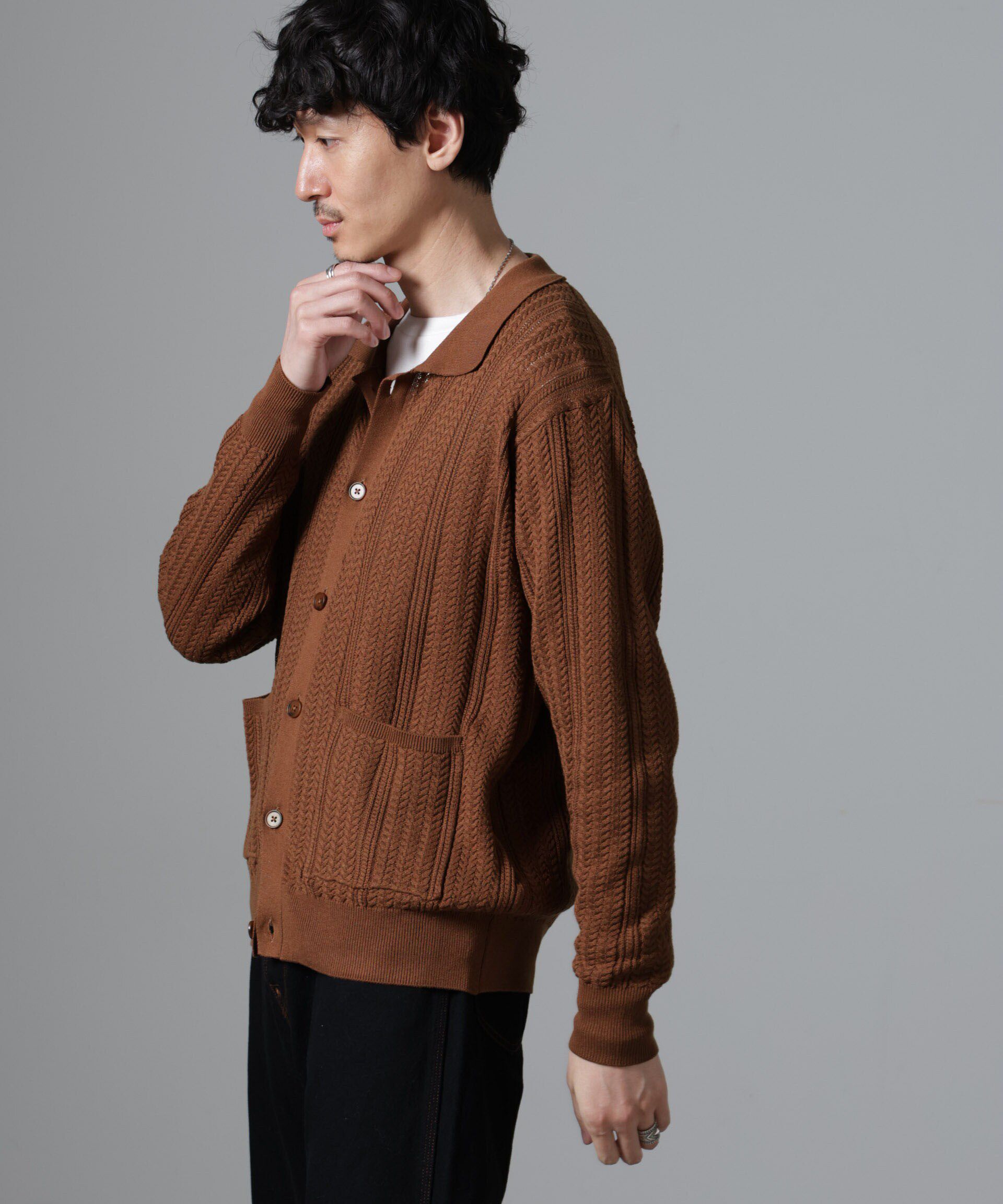 nano･universe「ケーブルニットカーディガン」|ニット・セーター|