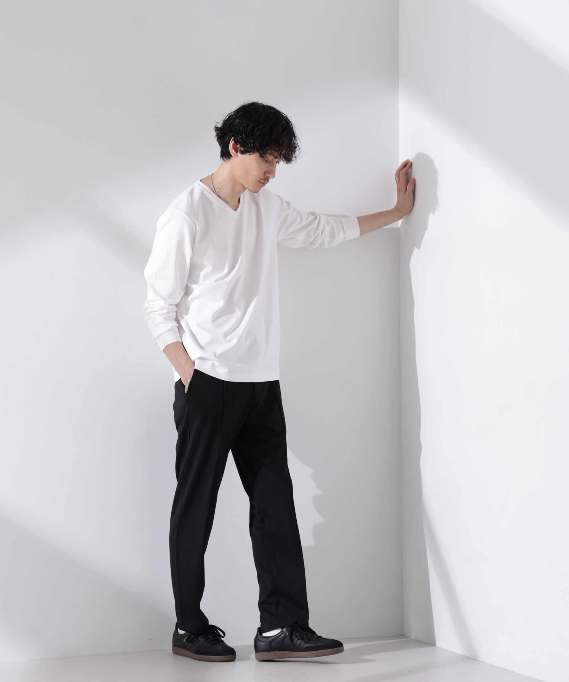 nano･universe「アンチスメル VネックTシャツ 長袖」|Tシャツ・カットソー|