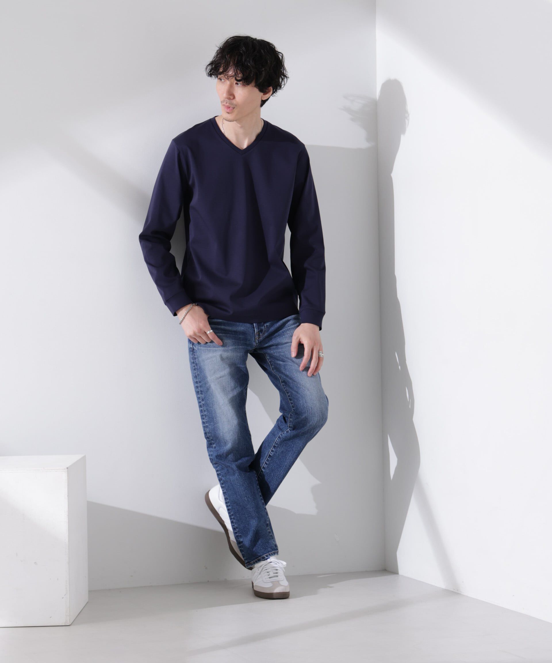 nano･universe「アンチスメル VネックTシャツ 長袖」|Tシャツ・カットソー|